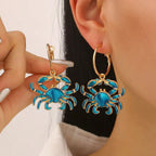 Exaggerated Alloy Crab Pendant Drop Earrings for Women mbzr