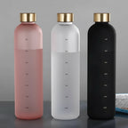 Motivational Water Bottle with Time Marker | BPA-Free, Leakproof & Frosted mbzr